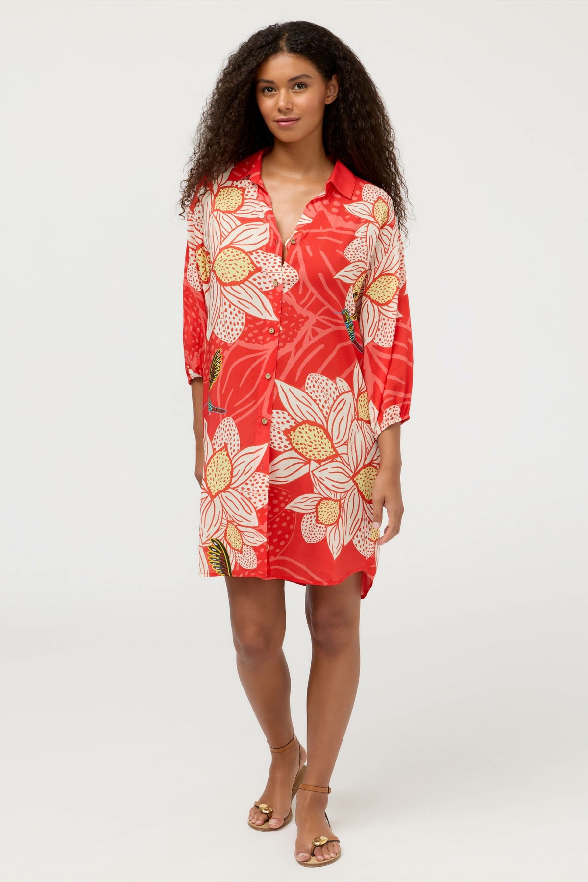 JW X ASHLEY PERCIVAL BUTTON DOWN SHIRT DRESS - Johnny Was Best Seller