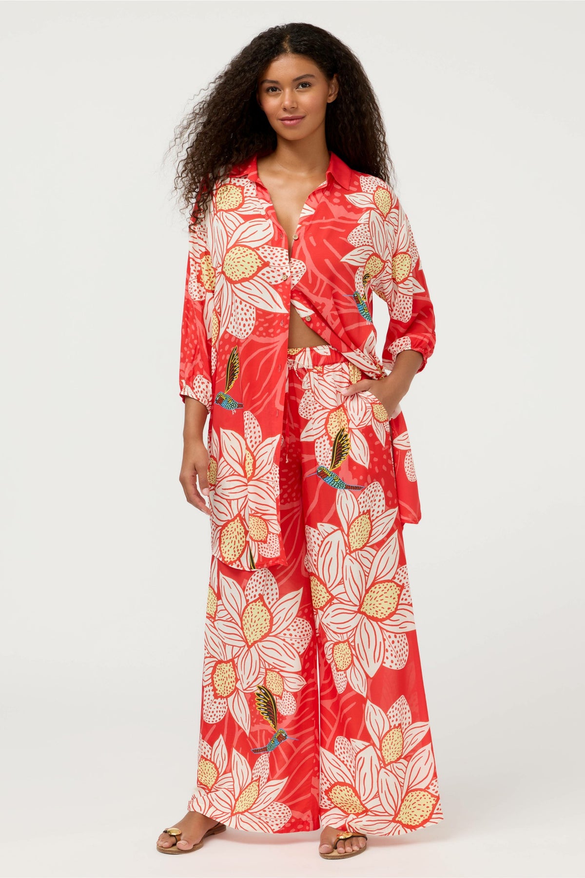 JW X ASHLEY PERCIVAL BUTTON DOWN SHIRT DRESS - Johnny Was Best Seller
