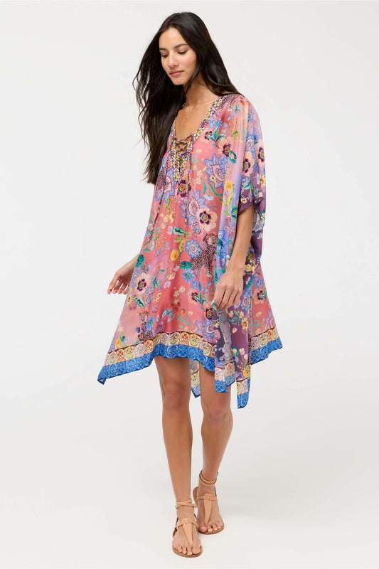 LILLIANA TIE SHORT KAFTAN - Johnny Was Exclusive