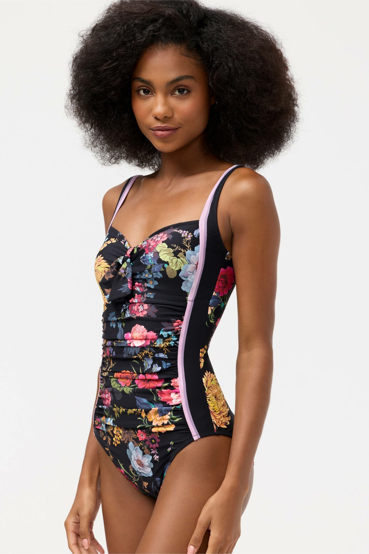 BACCARA TIE RUCHED ONE PIECE - Johnny Was Signature