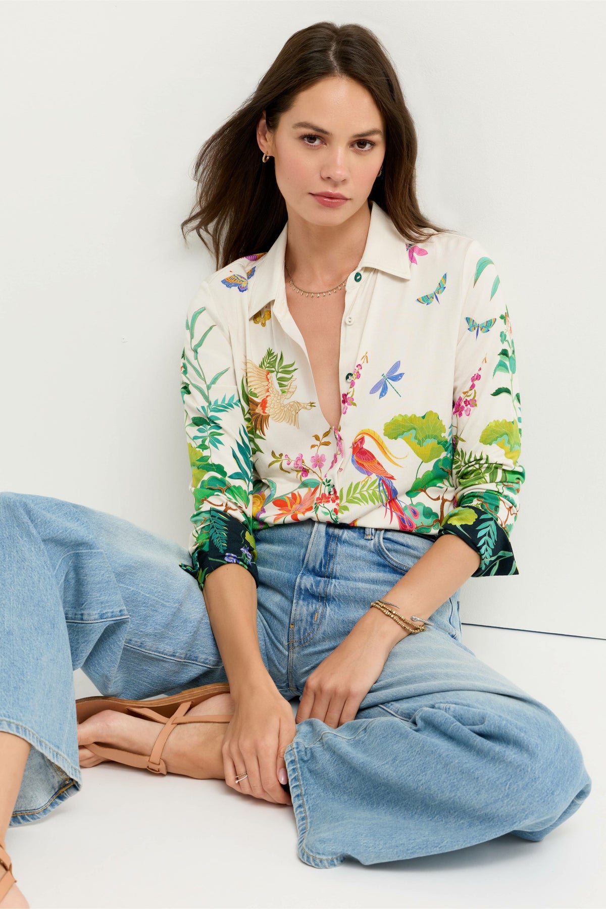 THE JANIE FAVORITE BUTTON FRONT SHIRT - Johnny Was New
