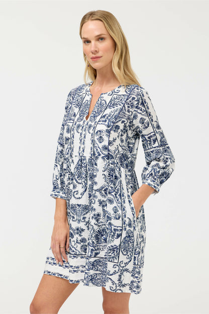 PIPED YOKE TIERED DRESS - Johnny Was Popular