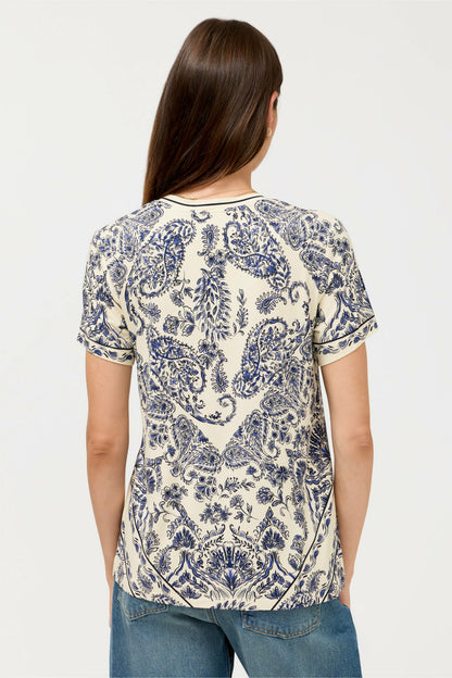 The Janie Favorite Short Sleeve V-Neck Swing Tee - Johnny Was Best Seller
