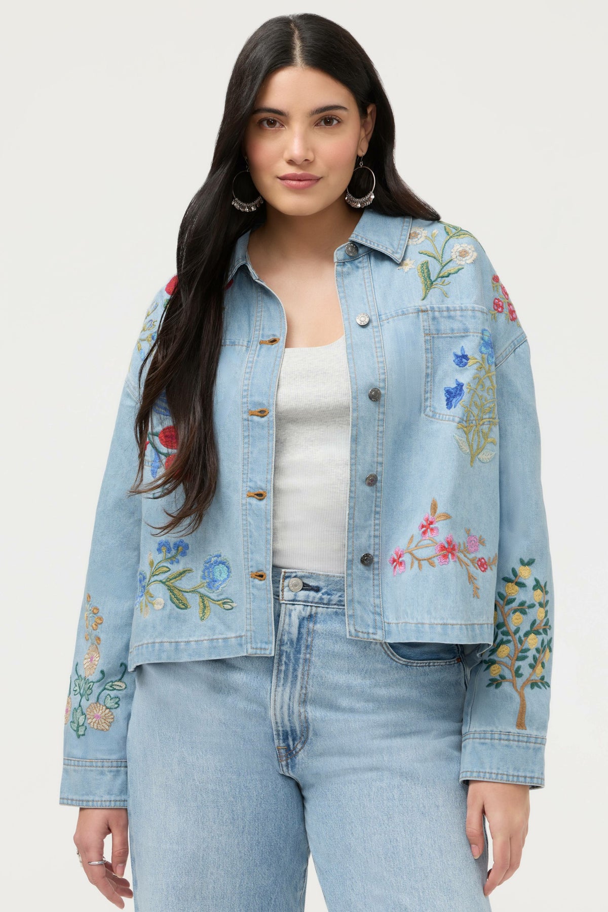 BEATRIX CROPPED DENIM JACKET - Johnny Was Best Seller