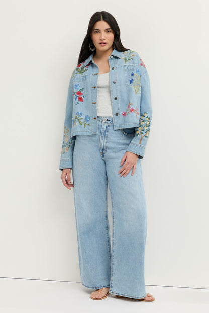 BEATRIX CROPPED DENIM JACKET - Johnny Was Best Seller