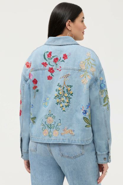 BEATRIX CROPPED DENIM JACKET - Johnny Was Best Seller