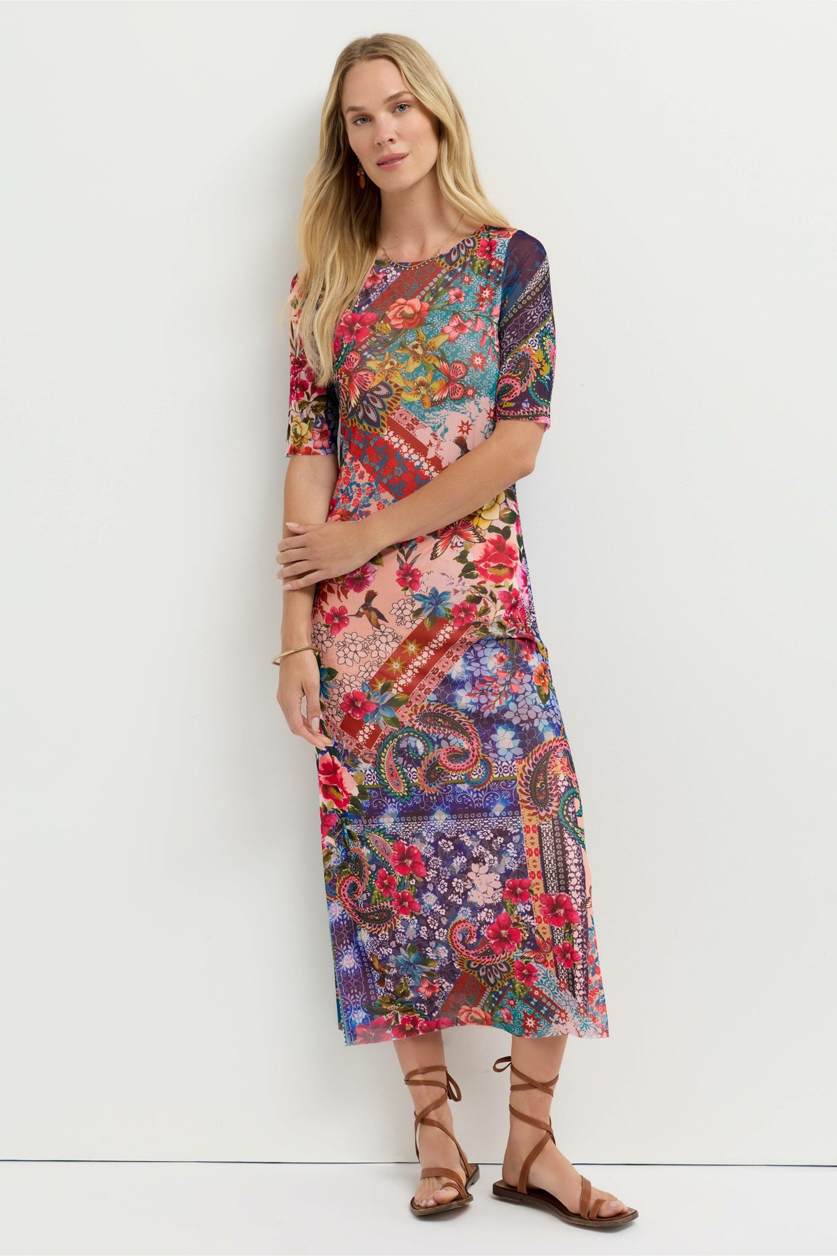 ASTRID MESH MIDI DRESS - Johnny Was Exclusive