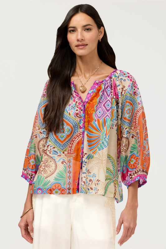 MICHAELLA PEASANT BLOUSE - Johnny Was New