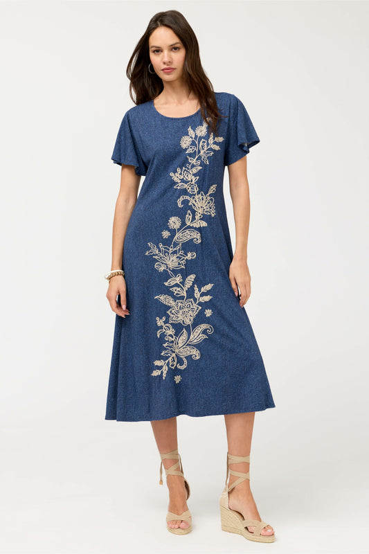 FLUTTER SLEEVE KNIT DRESS - Johnny Was Best Seller