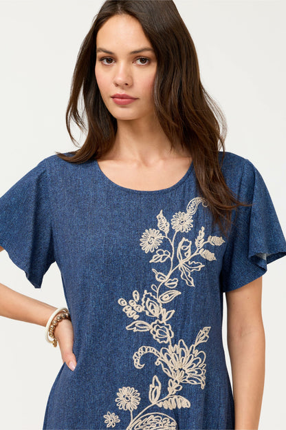 FLUTTER SLEEVE KNIT DRESS - Johnny Was Best Seller
