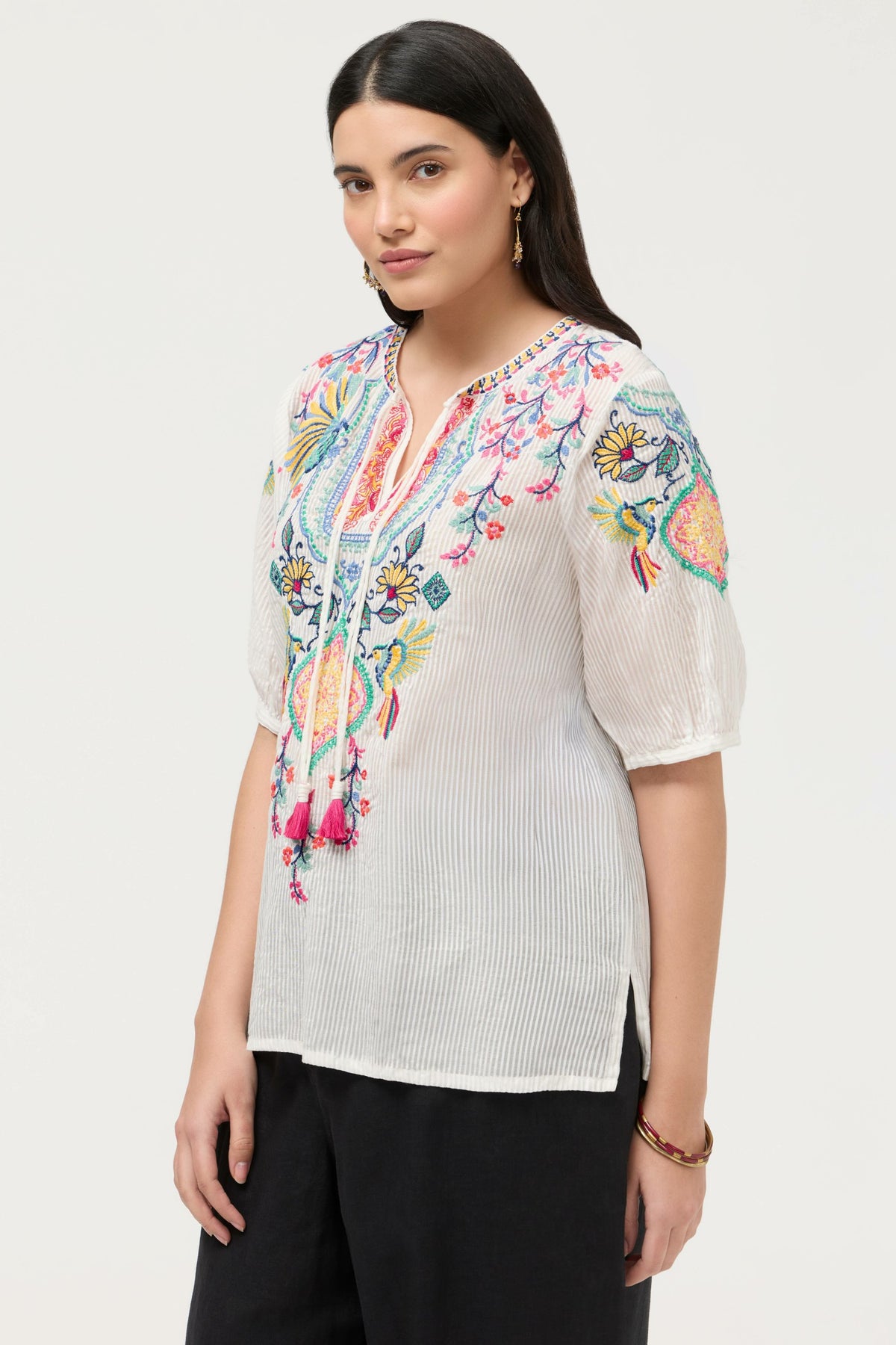 MARGOT SHORT SLEEVE BLOUSE - Johnny Was Featured