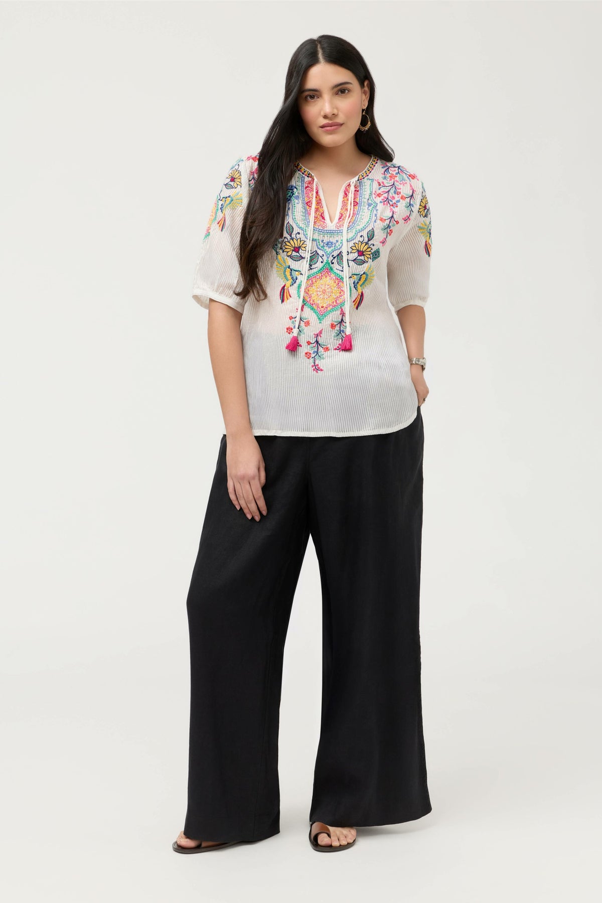 MARGOT SHORT SLEEVE BLOUSE - Johnny Was Featured