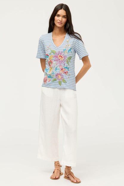 RAW HEM V-NECK TEE - Johnny Was Featured