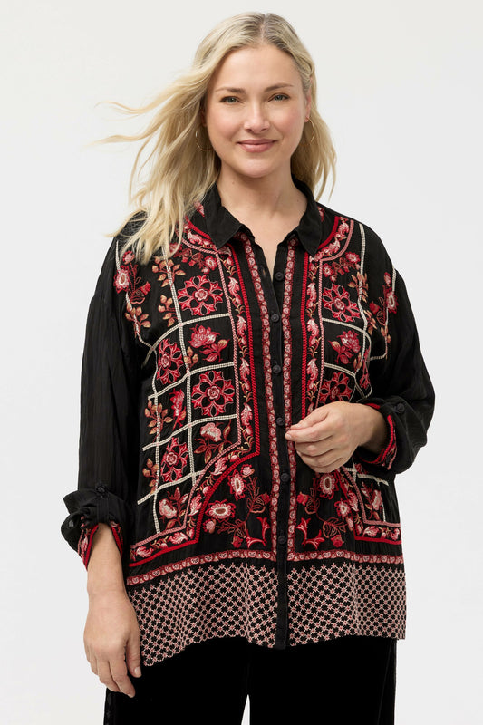 SLIM AUDREY COLLARED SHIRT - Johnny Was Recommended