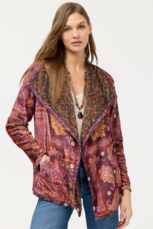 JOAN WRAP BINDED SHERPA JACKET - Johnny Was Exclusive