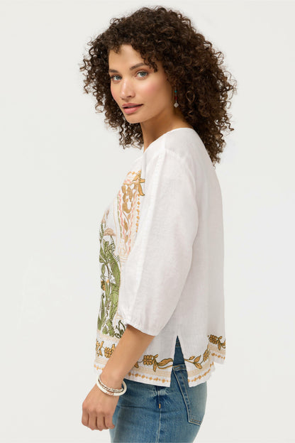 LINEN BOATNECK BLOUSE - Johnny Was Best Seller