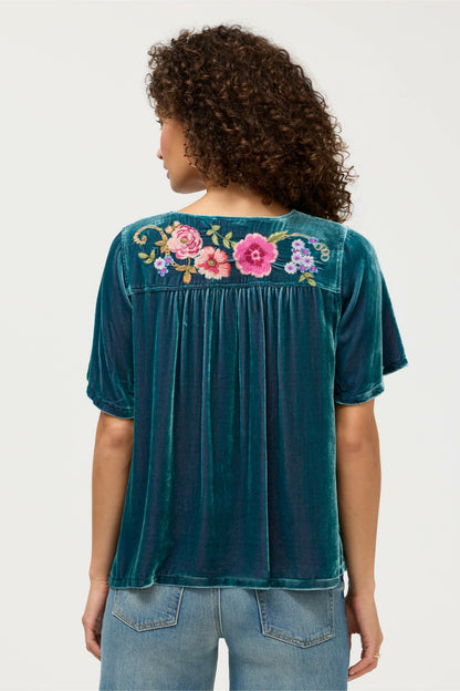 VELVET YOKE BLOUSE - Johnny Was Recommended