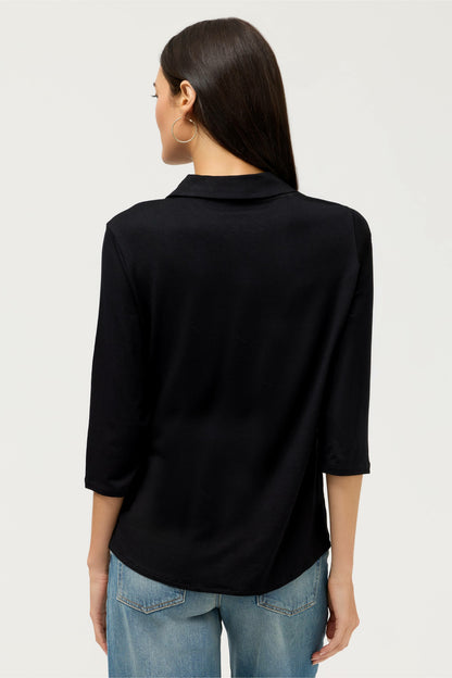 ESSENTIALS SOFT TOUCH 3/4 SLEEVE RELAXED SHIRT - Johnny Was New