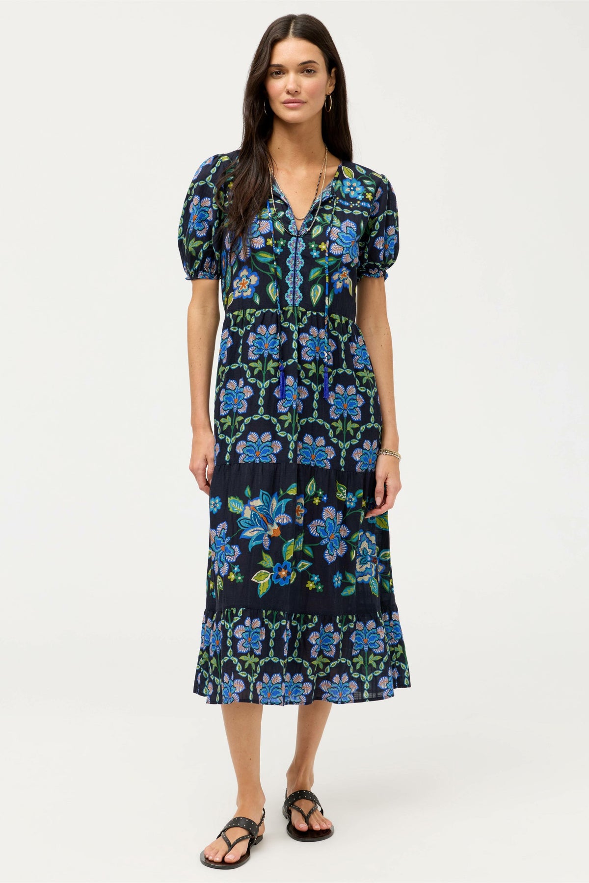 SHORT SLEEVE TIERED DRESS - Johnny Was New