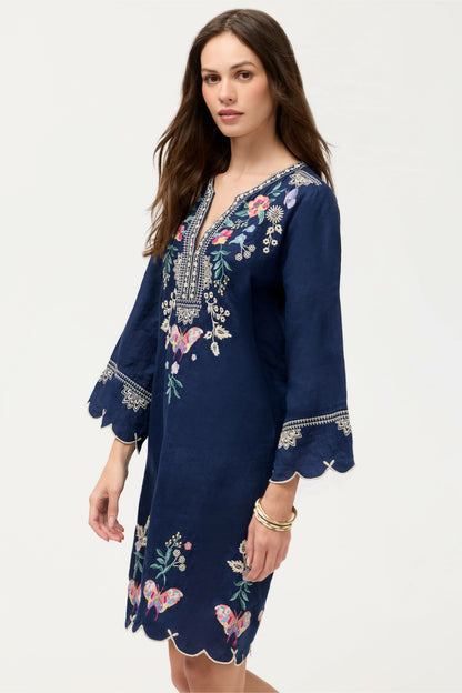 LINEN SCALLOP DRESS - Johnny Was Popular