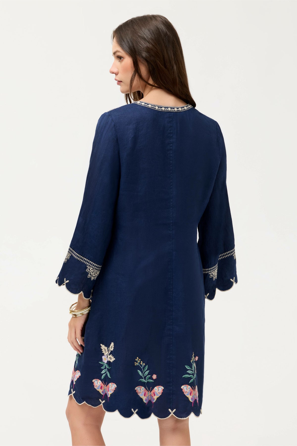 LINEN SCALLOP DRESS - Johnny Was Popular