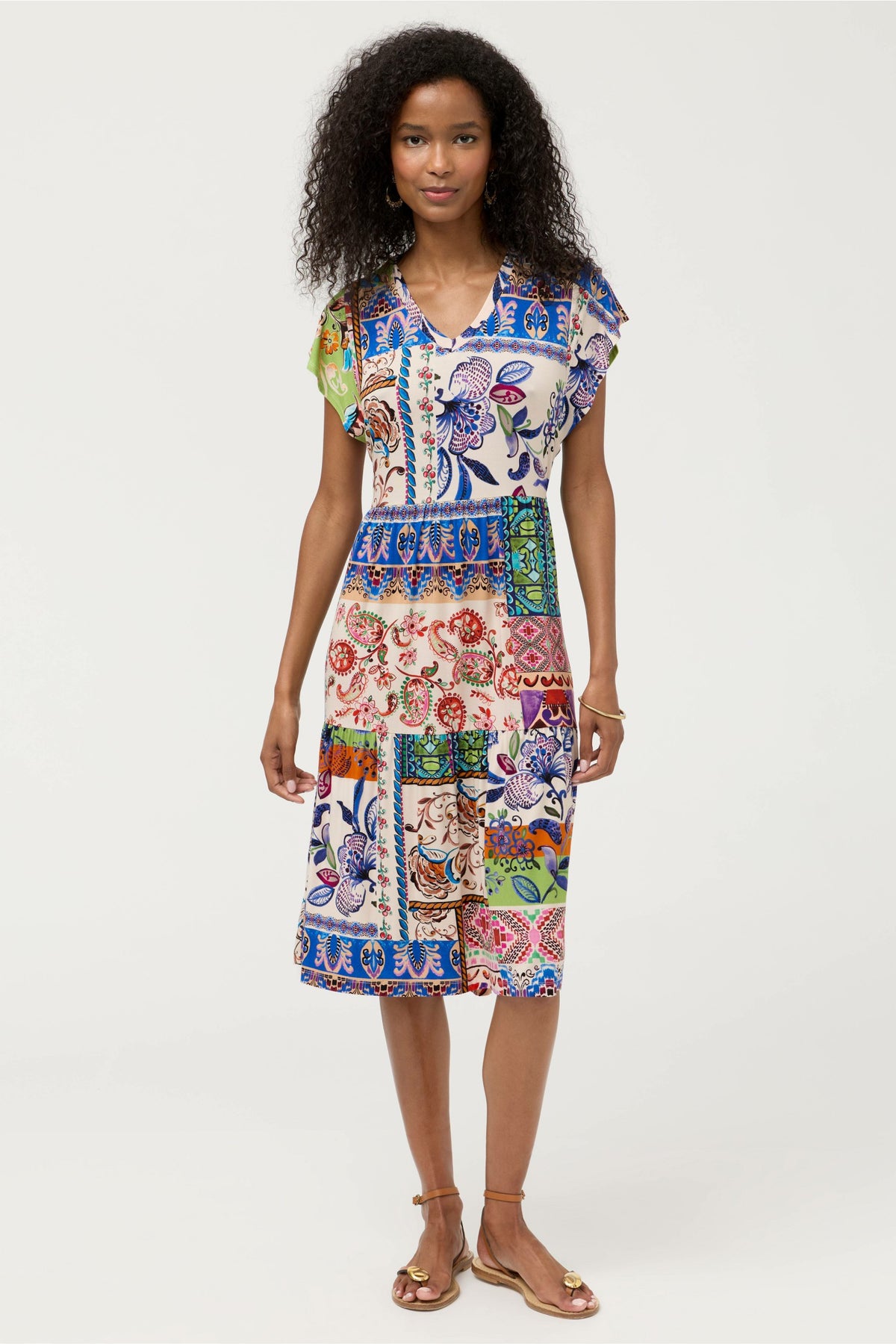 THE JANIE FAVORITE TIERED TEA LENGTH DRESS - Johnny Was Signature