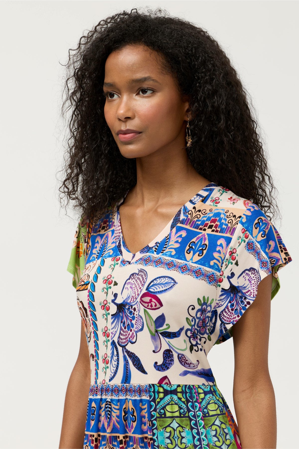 THE JANIE FAVORITE TIERED TEA LENGTH DRESS - Johnny Was Signature