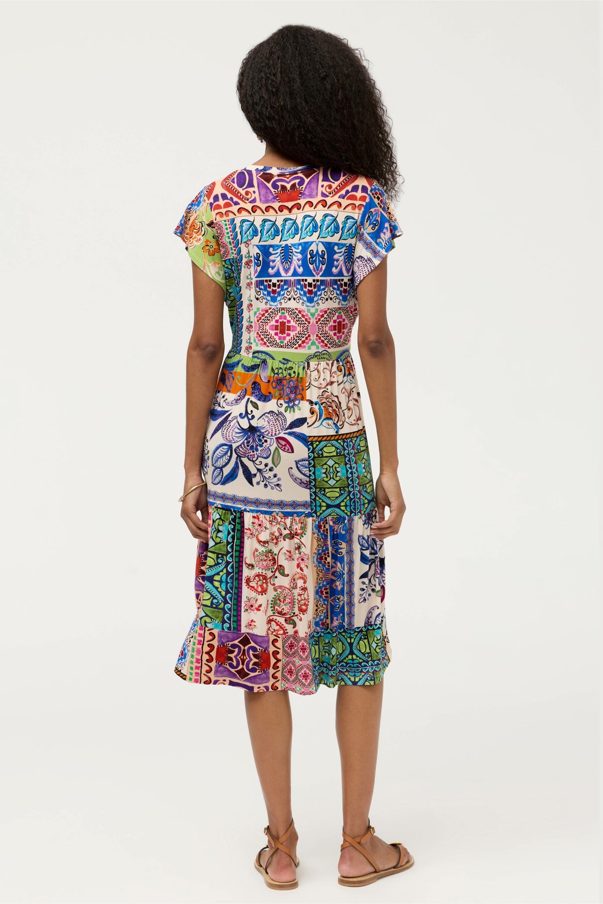 THE JANIE FAVORITE TIERED TEA LENGTH DRESS - Johnny Was Signature