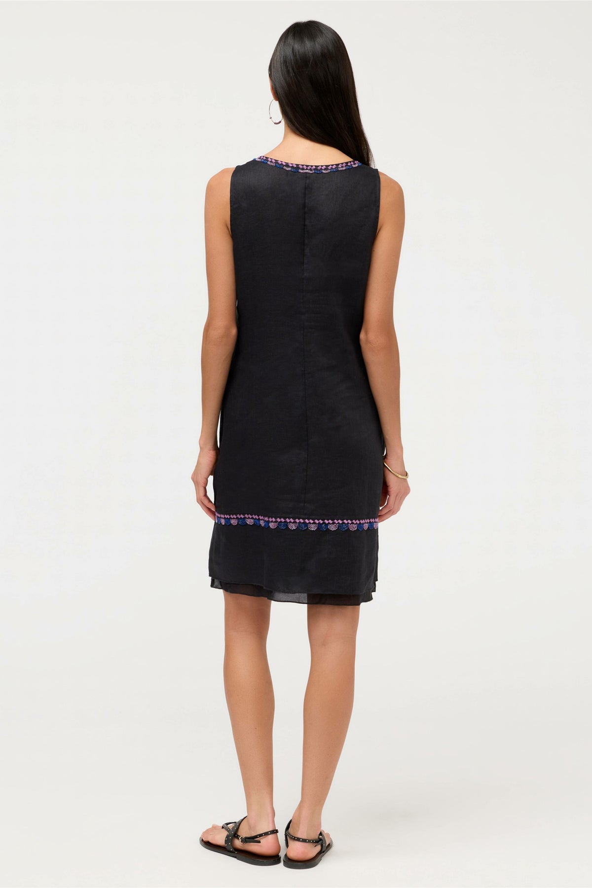 LINEN MIXED MEDIA TANK DRESS - Johnny Was Popular