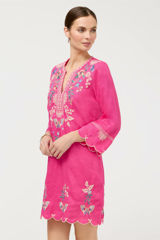 LINEN SCALLOP DRESS - Johnny Was Exclusive