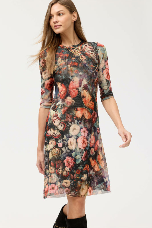 3/4 SLEEVE MESH MIDI DRESS - Johnny Was Trending