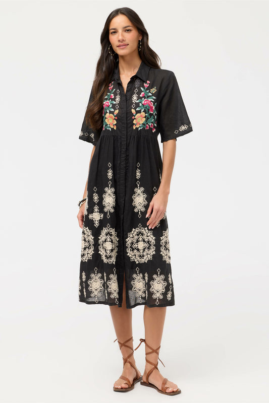 FLUTTER SLEEVE SHIRT DRESS - Johnny Was Featured