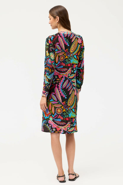 MANDARIN COLLAR SHIRT DRESS - Johnny Was Featured