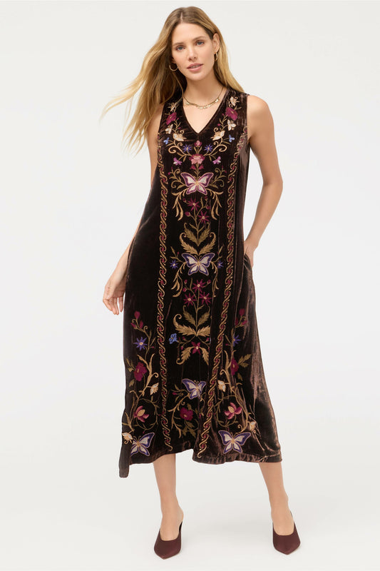 VELVET V-NECK TANK DRESS - Johnny Was New