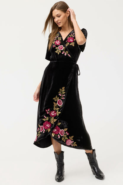 MEHDI VELVET WRAP DRESS - Johnny Was Featured