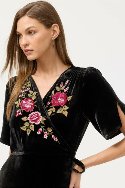 MEHDI VELVET WRAP DRESS - Johnny Was Featured