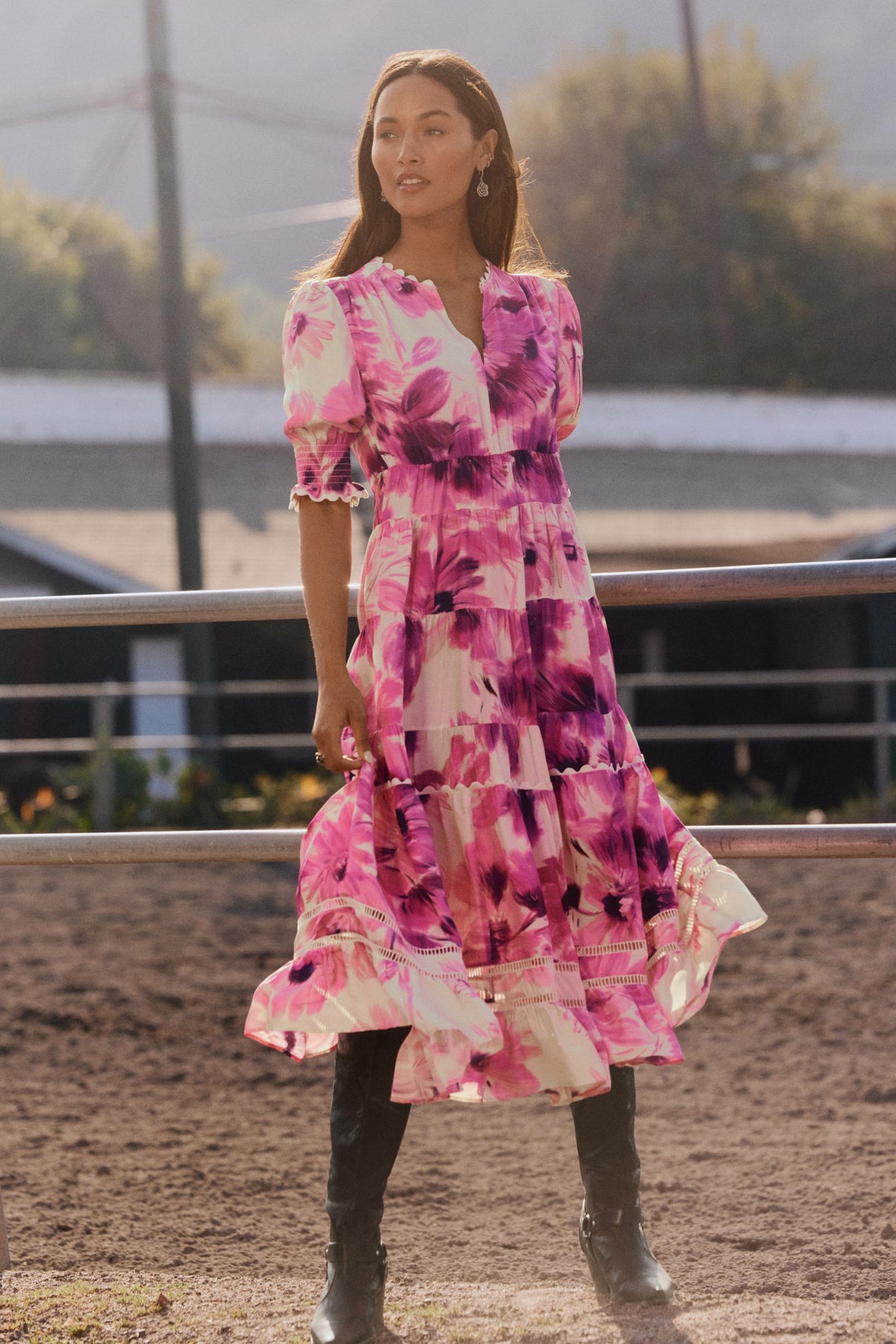 DAPHNE TEA LENGTH DRESS - Johnny Was Trending