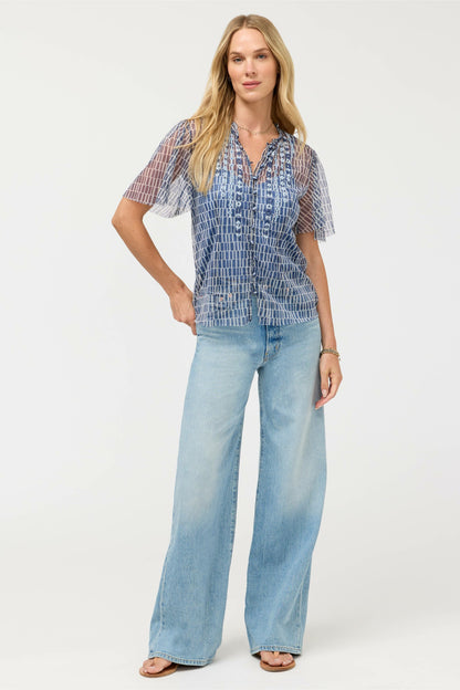 LEANDRA MESH BLOUSE - Johnny Was Trending