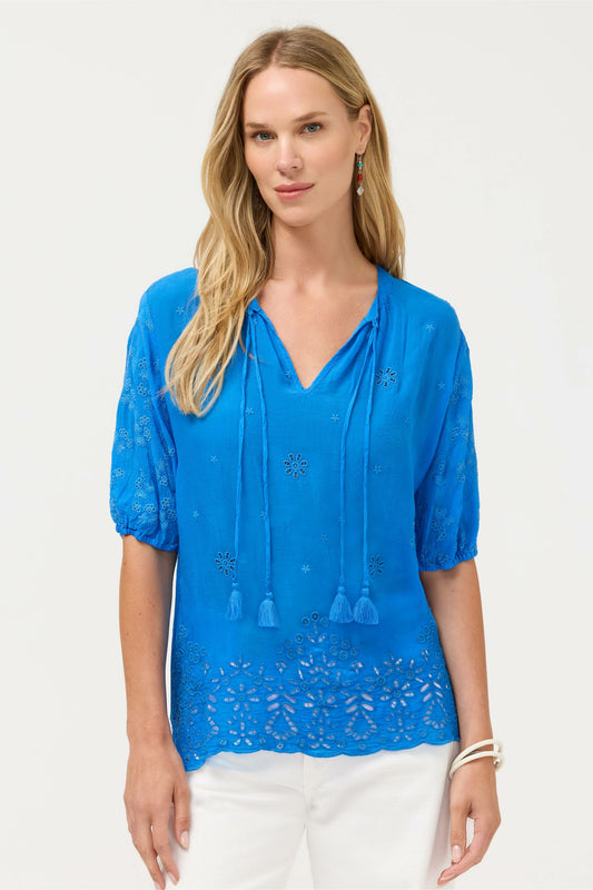 MARGOT SHORT SLEEVE BLOUSE - Johnny Was Best Seller