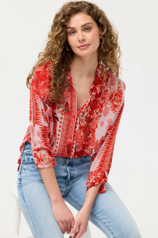 THE AUDREY BUTTON UP SHIRT - Johnny Was Featured