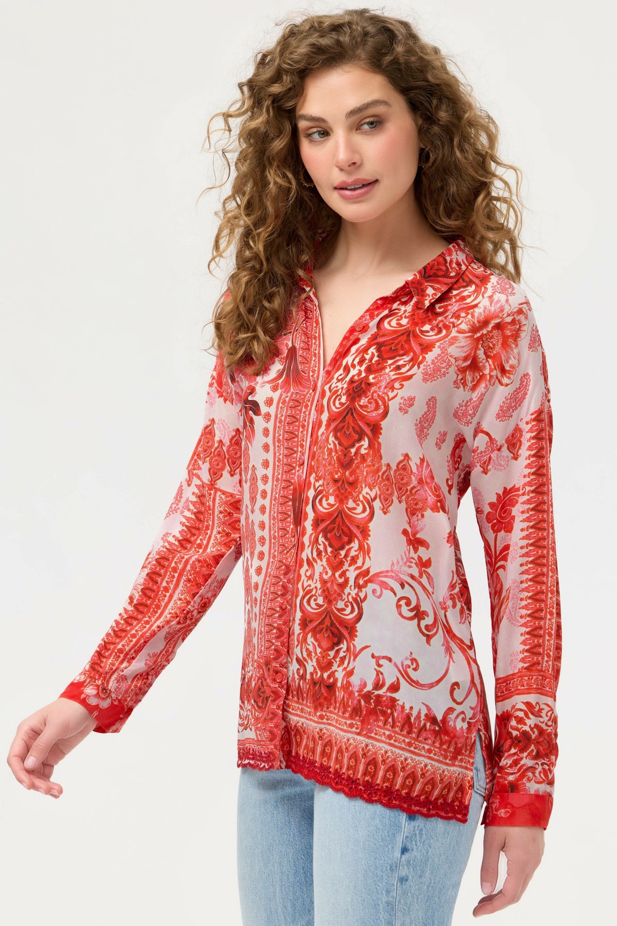 THE AUDREY BUTTON UP SHIRT - Johnny Was Featured
