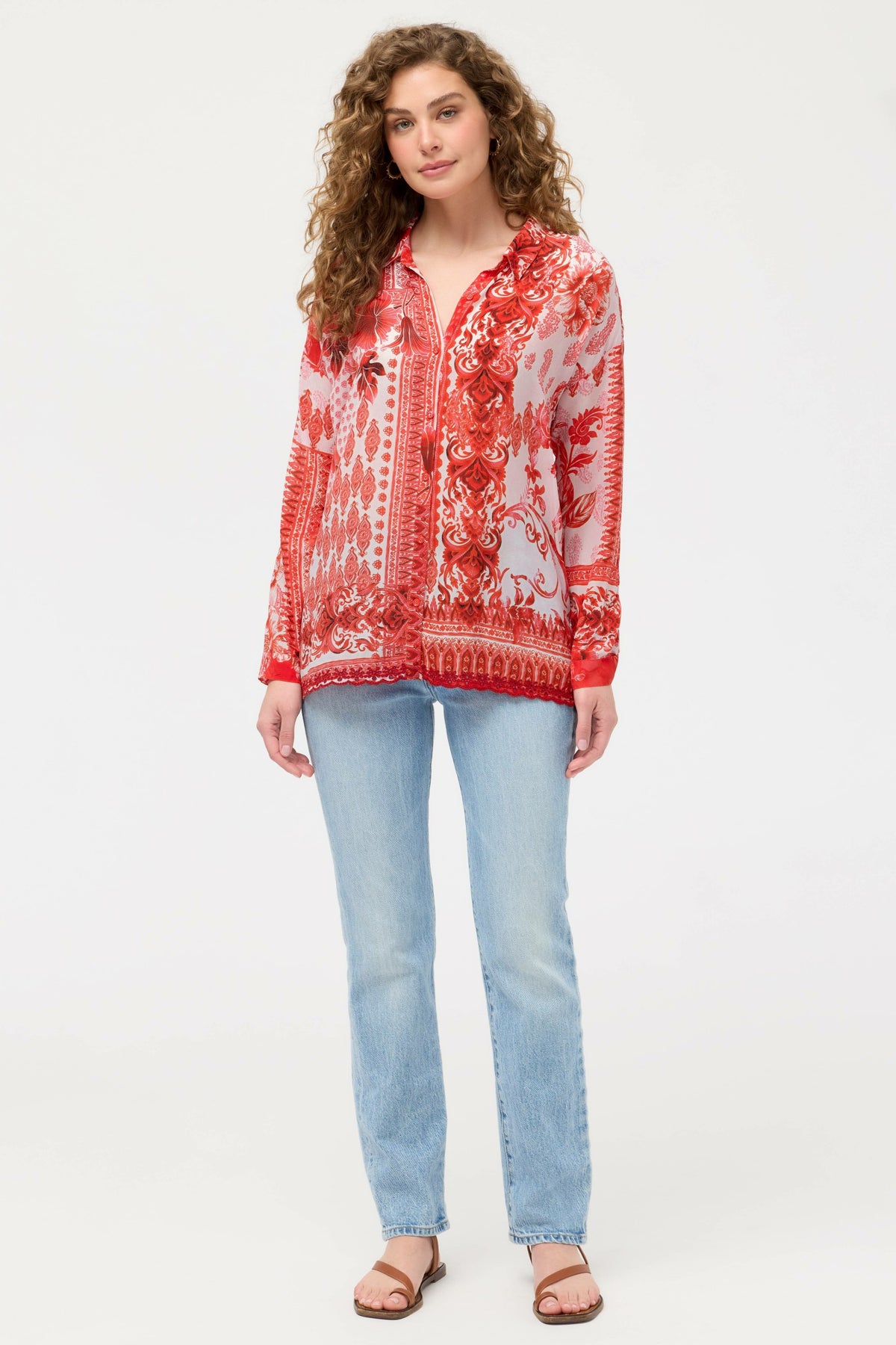 THE AUDREY BUTTON UP SHIRT - Johnny Was Featured