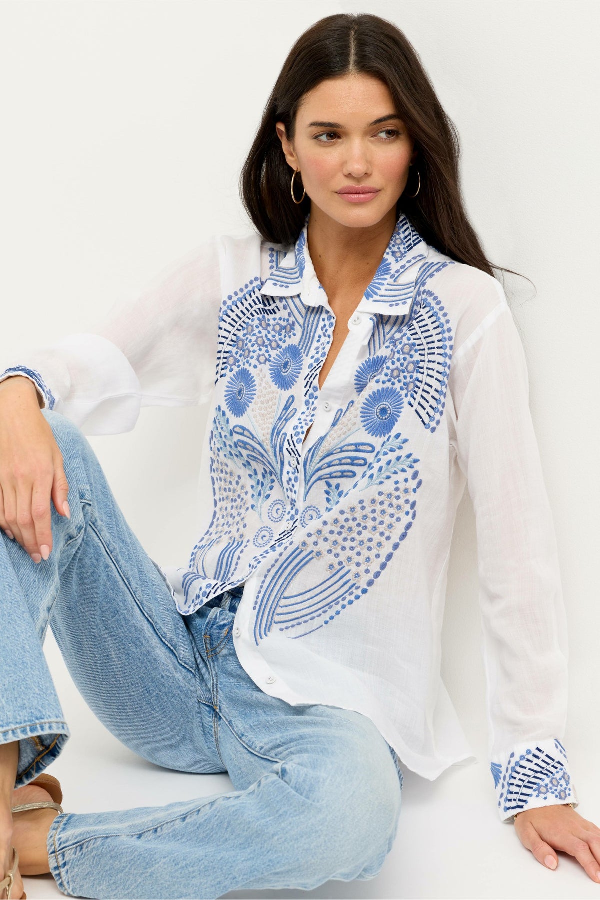 RELAXED BUTTON DOWN SHIRT - Johnny Was Exclusive