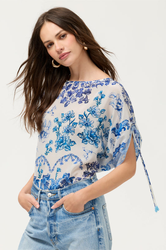 RUCHED SLEEVE BLOUSE - Johnny Was Signature