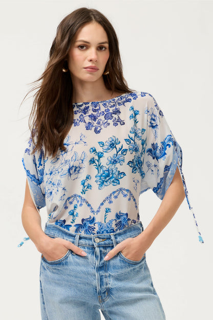 RUCHED SLEEVE BLOUSE - Johnny Was Signature