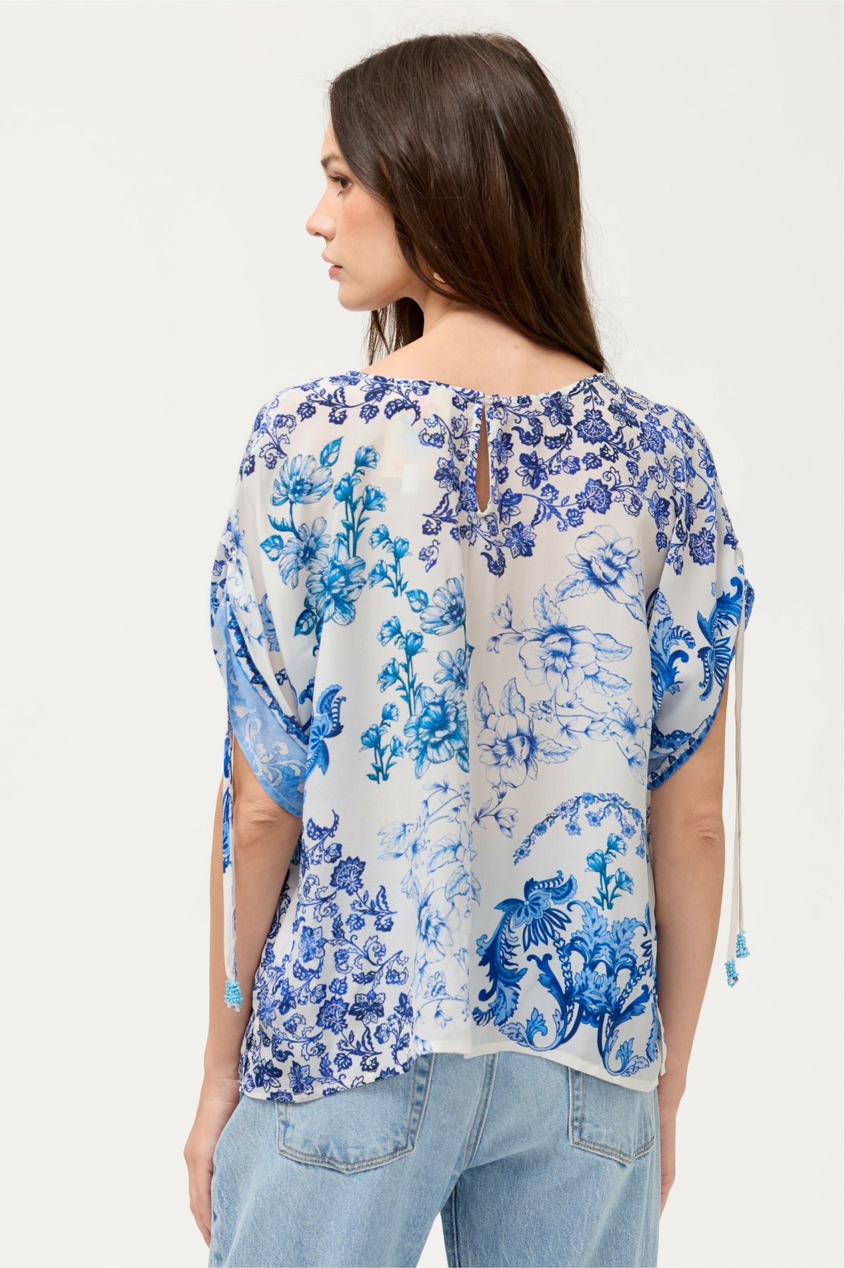 RUCHED SLEEVE BLOUSE - Johnny Was Signature