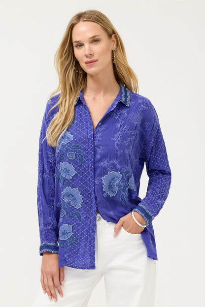 SLIM AUDREY BUTTON DOWN TUNIC - Johnny Was New