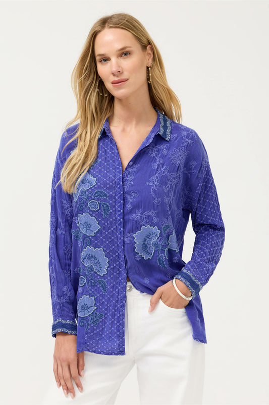 SLIM AUDREY BUTTON DOWN TUNIC - Johnny Was New
