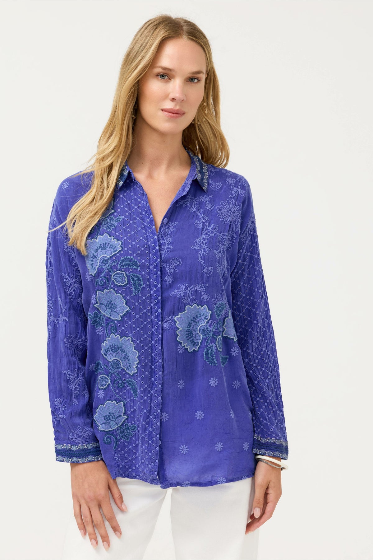 SLIM AUDREY BUTTON DOWN TUNIC - Johnny Was New