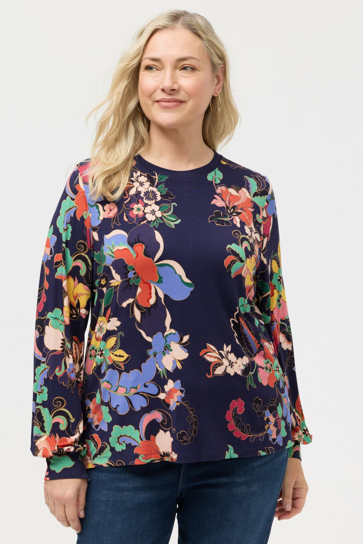 THE JANIE FAVORITE PUFF SLEEVE MOCK NECK - Johnny Was Featured